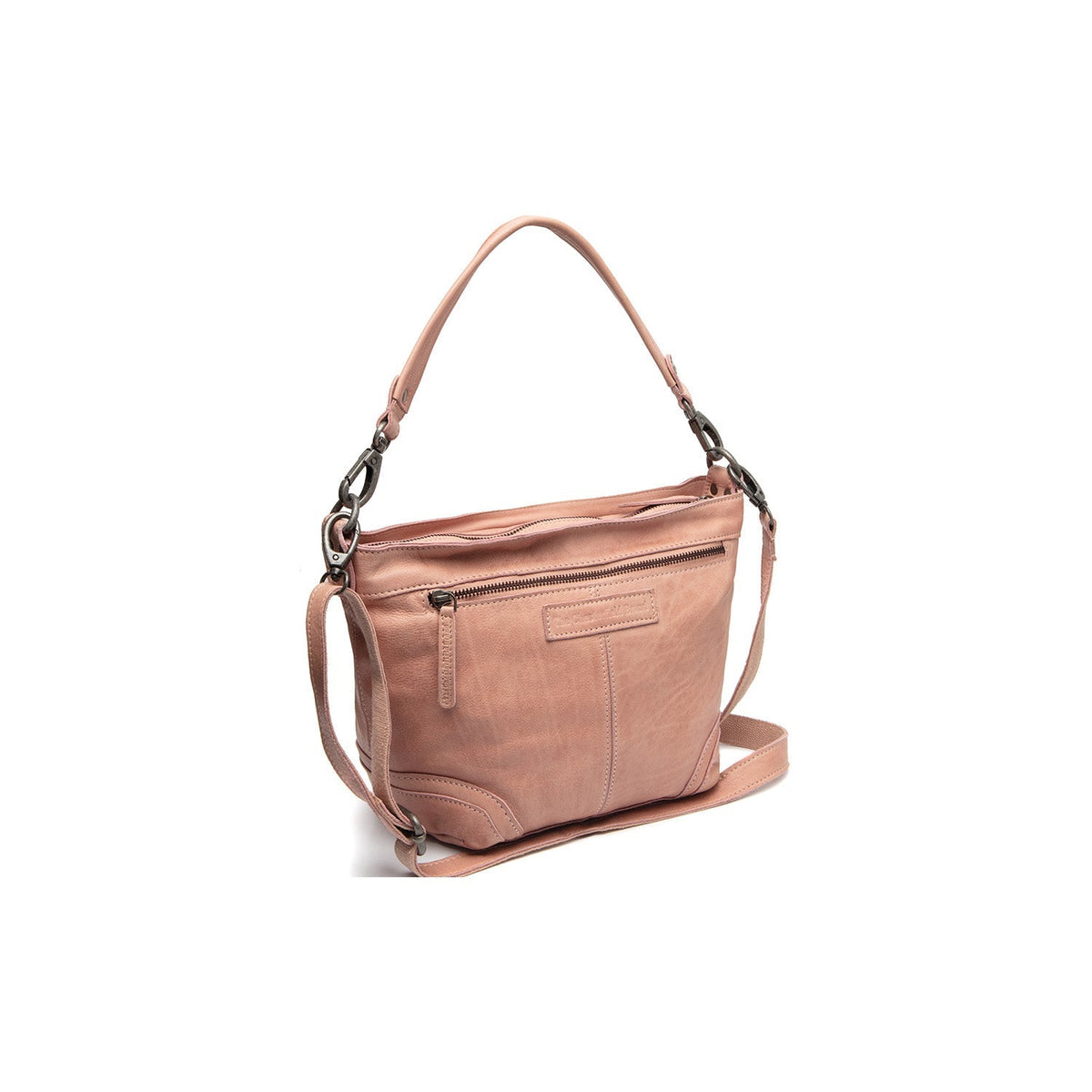 Lucy Full-Grain Leather Shoulder Bag نسائي in Classic 100% Full-Grain Leather - Full Exterior Front Profile View | Buy Online