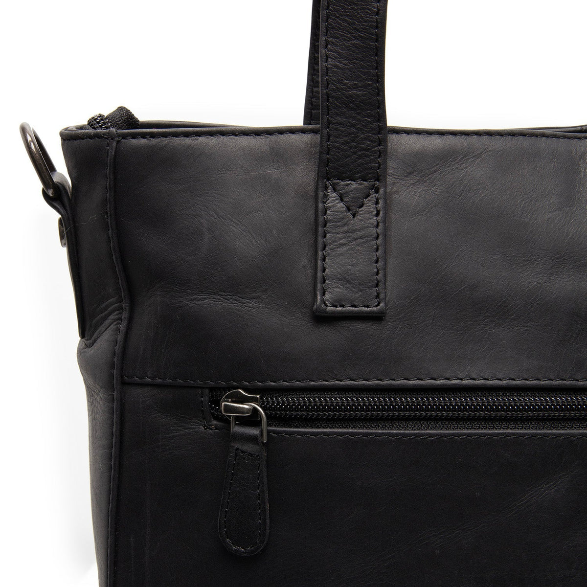 Mosel Full-Grain Leather Shoulder Bag نسائي - Structured Side Profile Showing Gusset Depth &amp; Expansion Capacity
