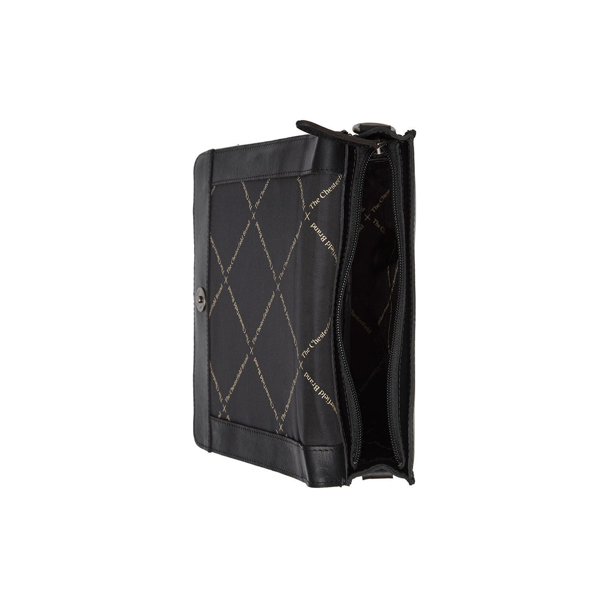 Osuna Full-Grain Leather Shoulder Bag نسائي - Structured Side Profile Showing Gusset Depth &amp; Expansion Capacity