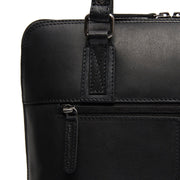 Viamonte Full-Grain Leather Shoulder Bag نسائي - Structured Side Profile Showing Gusset Depth &amp; Expansion Capacity