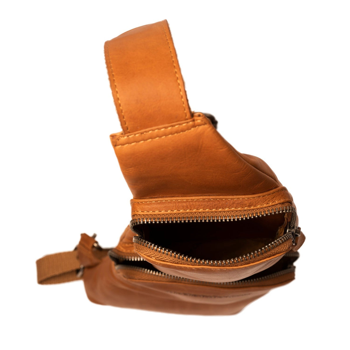 Cognac Leather Sling Bag Logan نسائي, detail view 4