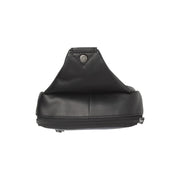 Leather Sling Bag Salla نسائي - Structured Side Profile Showing Gusset Depth &amp; Expansion Capacity