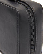 Close-Up Detail of Classic Collar &amp; Heavy-Duty Zipper Hardware on Leather Tech-Organizer Ardan نسائي