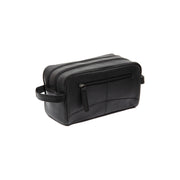 Styled Fit Perspective of Stacey Full-Grain Leather Toiletry Bag نسائي on Model - Natural Daylight Drape