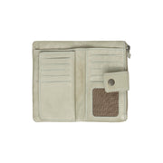 
Solid Antique Brass Hardware & Heavy-Duty Dual Zipper Detail on Fresno محفظة جلدية فاخرة