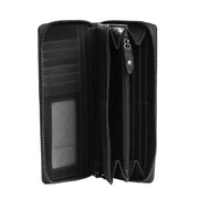 Halle Full-Grain Leather Wallet نسائي - Structured Side Profile Showing Gusset Depth &amp; Expansion Capacity