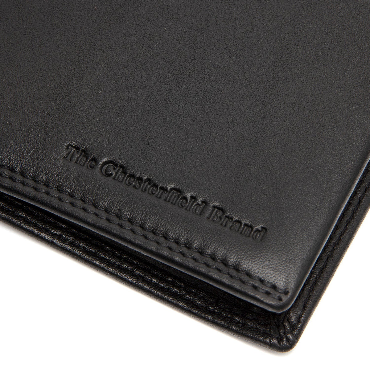 Solid Antique Brass Hardware &amp; Heavy-Duty Dual Zipper Detail on Hanson Full-Grain Leather Wallet رجالي
