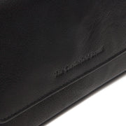
Solid Antique Brass Hardware & Heavy-Duty Dual Zipper Detail on Rhodos محفظة جلدية فاخرة