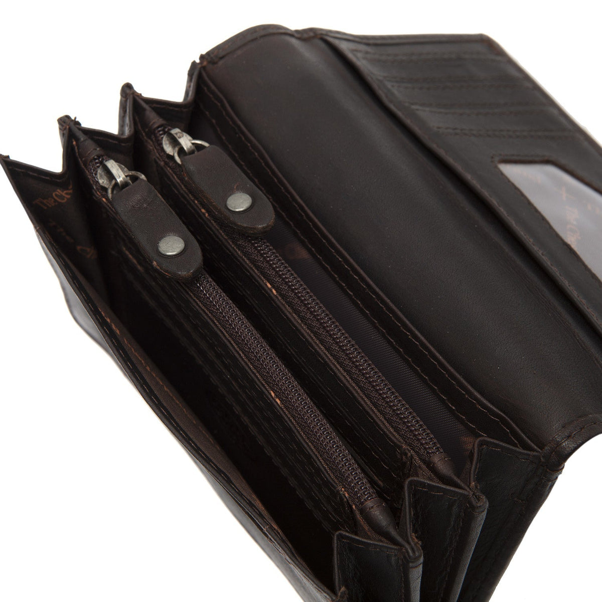 Salzburg Full-Grain Leather Wallet نسائي - Structured Side Profile Showing Gusset Depth &amp; Expansion Capacity