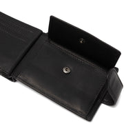 Solid Antique Brass Hardware &amp; Heavy-Duty Dual Zipper Detail on Yamba Full-Grain Leather Wallet رجالي