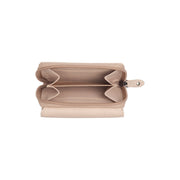 Solid Antique Brass Hardware &amp; Heavy-Duty Dual Zipper Detail on Zelan Full-Grain Leather Wallet نسائي