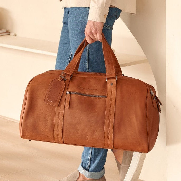 Rivaro جلد طبيعي فل جرين Weekender Bag – alternate product view 2