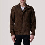 Lester بني Suede جاكيت بومبر جلد رجالي – alternate product view 3