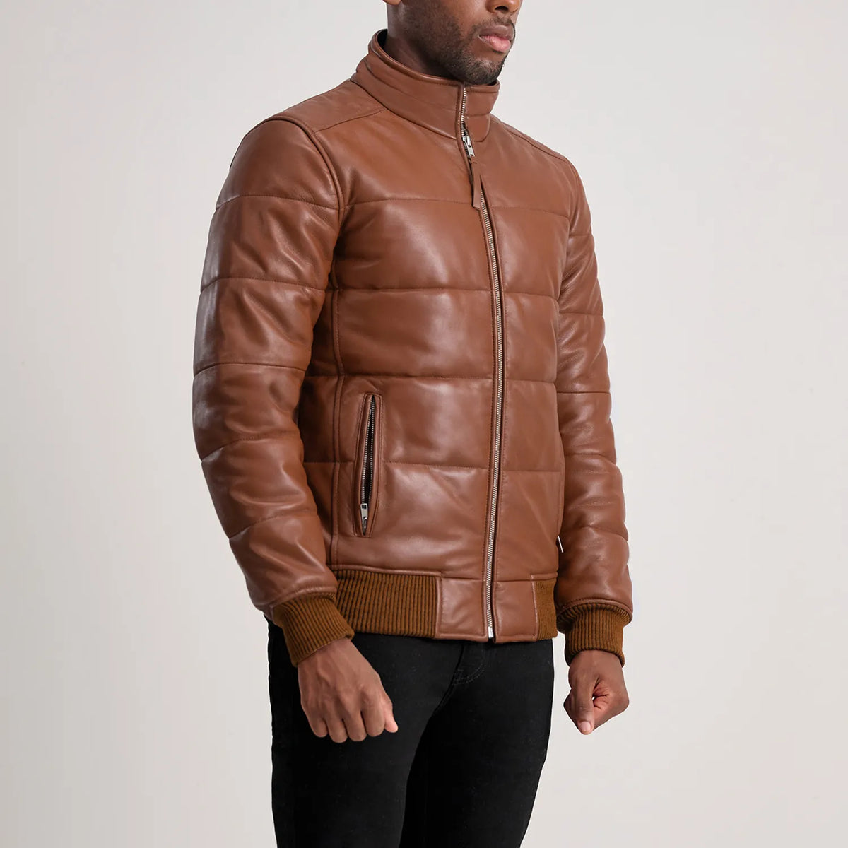 Lucas جاكيت بومبر جلد رجالي – alternate product view 2