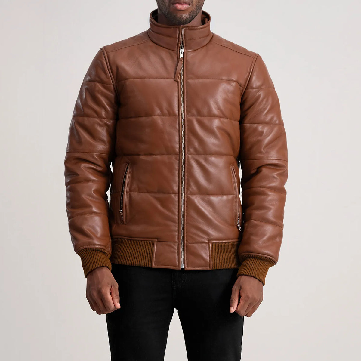 Lucas جاكيت بومبر جلد رجالي – alternate product view 4