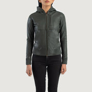 
Luna Hooded جاكيت بومبر جلد نسائي – alternate product view 4