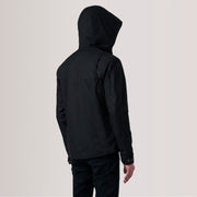 
تفاصيل مقربة of Hooded & Zipper with placket Hardware on Marlo أسود Canvas Hooded Work جاكيت جلد رجالي For Men