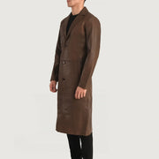
مظهر الارتداء على موديل لـ  Mateo Black Leather Single Breasted Coat على عارض أزياء - انسيابية طبيعية في ضوء النهار