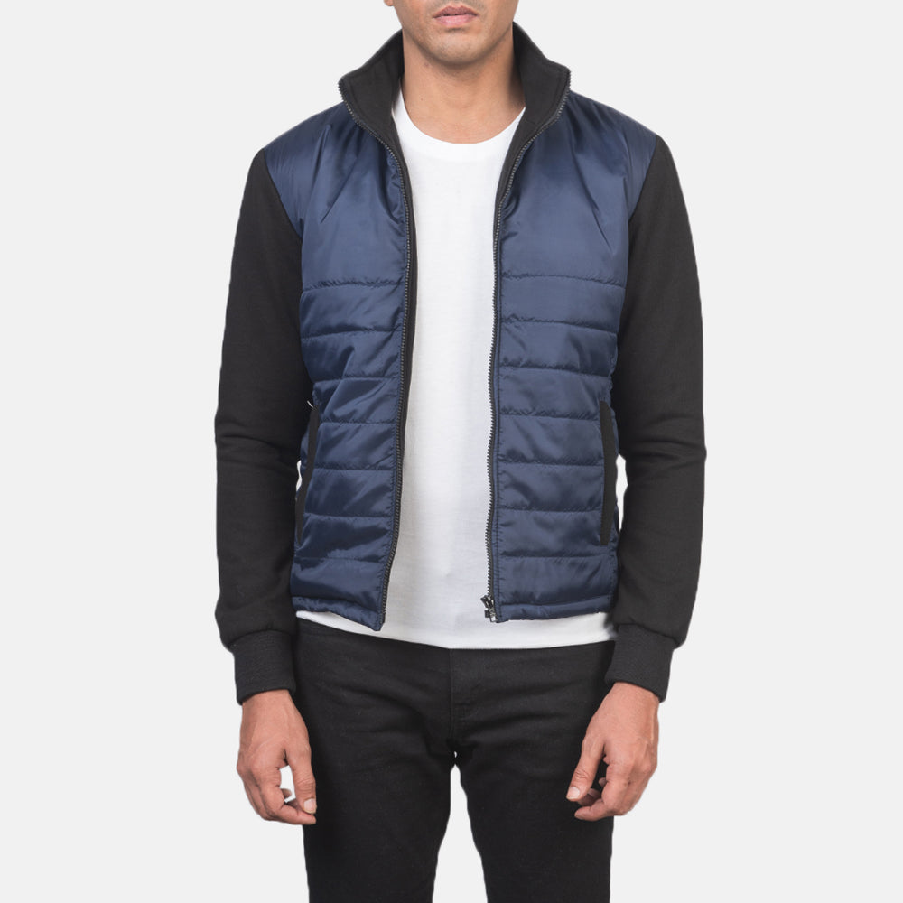 
Nashville مبطن ومحاك أزرق Windbreaker جاكيت جلد رجالي in Blue & Black Nylon (Torso) &Amp; Knitted Fabric (Sleeves) - عرض أمامي وقَصّة مفصلة أنيقة | شراء أونلاين عبر المتجر الرسمي