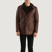 
Rocky بني Fur معطف جلد فاخر رجالي in Distressed Brown Sheepskin Burnishing - عرض أمامي وقَصّة مفصلة أنيقة | شراء أونلاين عبر المتجر الرسمي