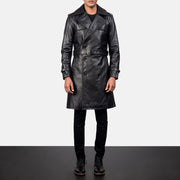
Royson أسود Leather Duster معطف جلد فاخر رجالي in Black Cowhide Leather - عرض أمامي وقَصّة مفصلة أنيقة | شراء أونلاين عبر المتجر الرسمي