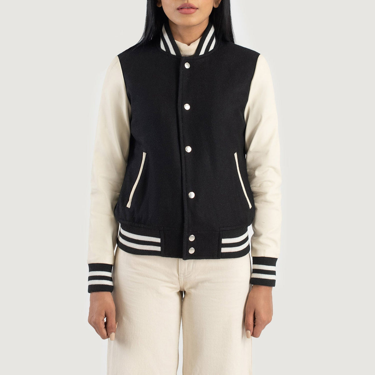 Savant Varsity جاكيت جلد نسائي – alternate product view 4
