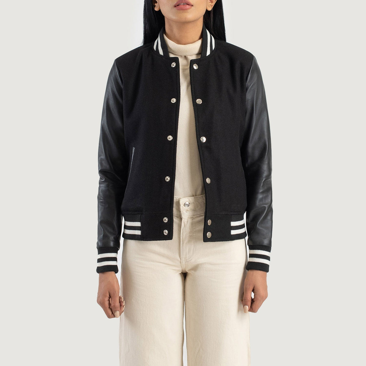 Savant Varsity جاكيت جلد نسائي – alternate product view 1