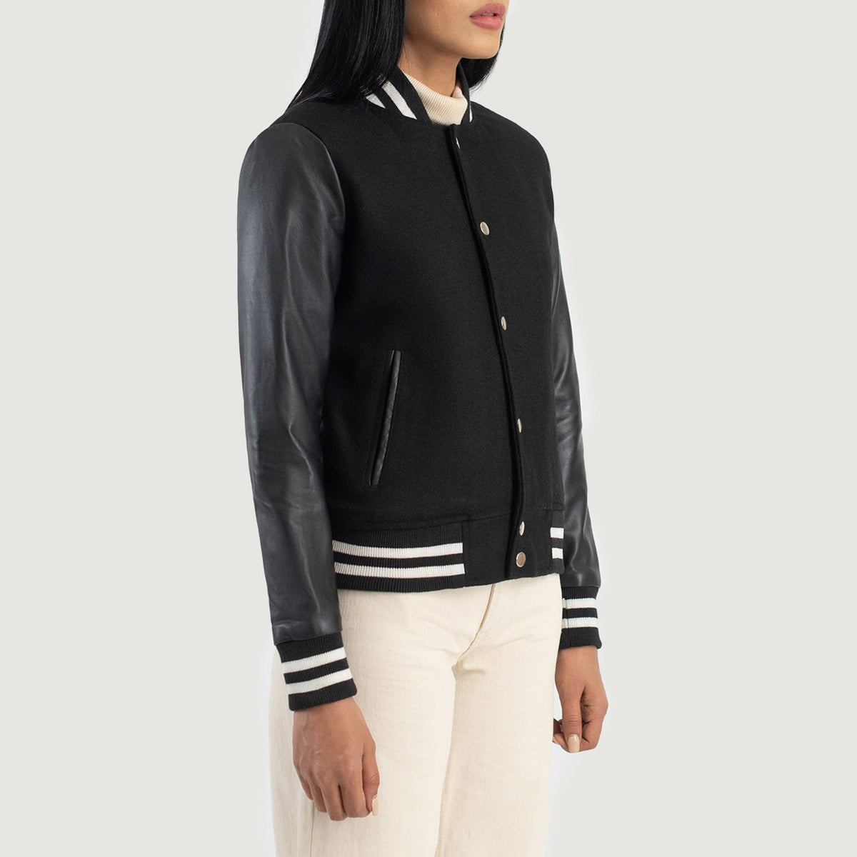 Savant Varsity جاكيت جلد نسائي – alternate product view 2