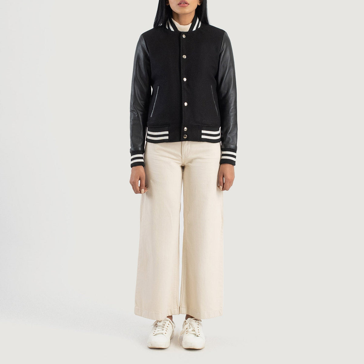 Savant Varsity جاكيت جلد نسائي – alternate product view 3