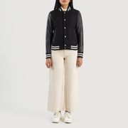 Savant Varsity جاكيت جلد نسائي – alternate product view 3