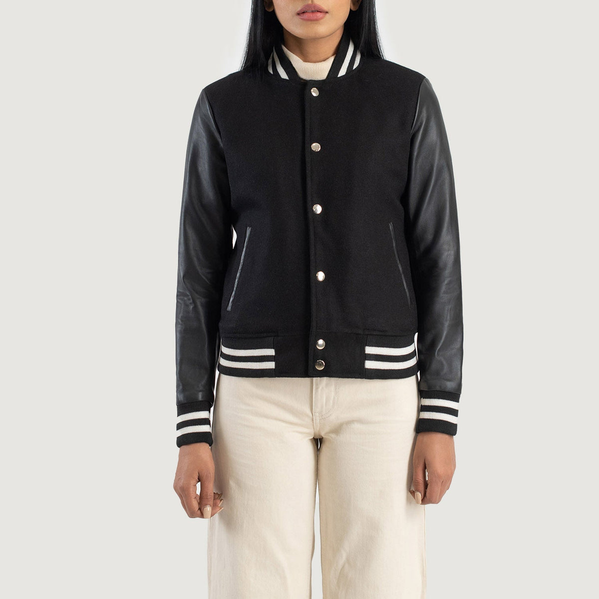 Savant Varsity جاكيت جلد نسائي – alternate product view 4