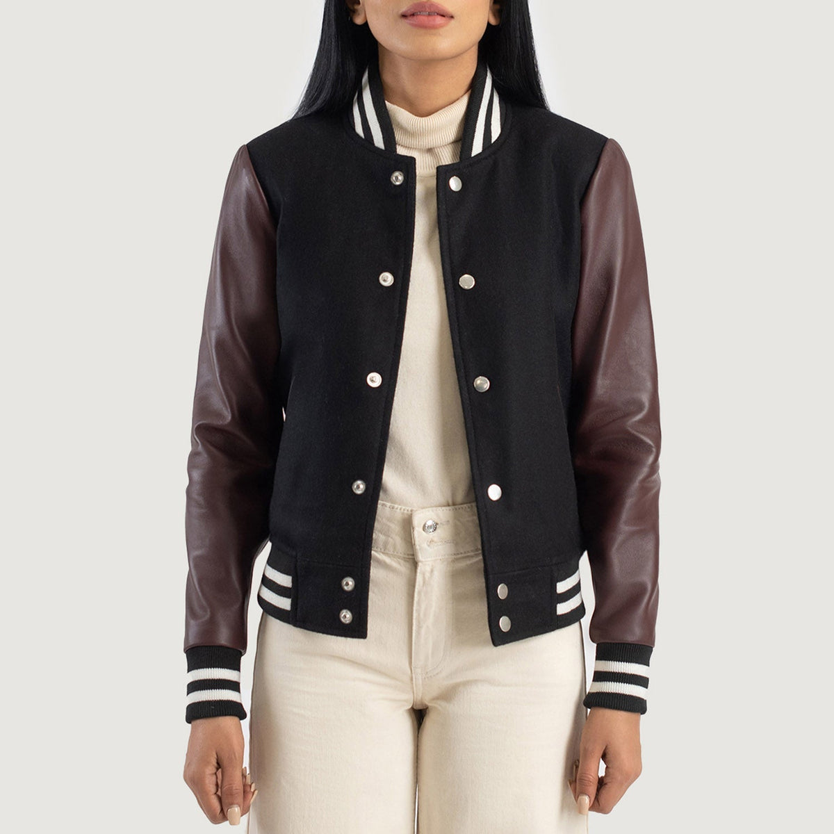 Savant Varsity جاكيت جلد نسائي – alternate product view 1