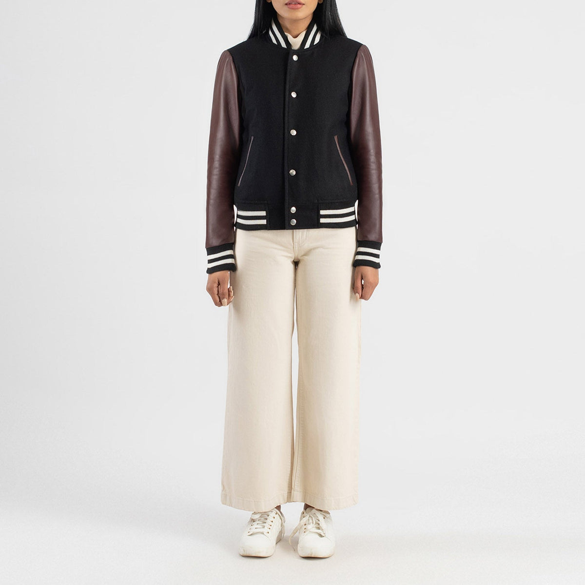 Savant Varsity جاكيت جلد نسائي – alternate product view 3