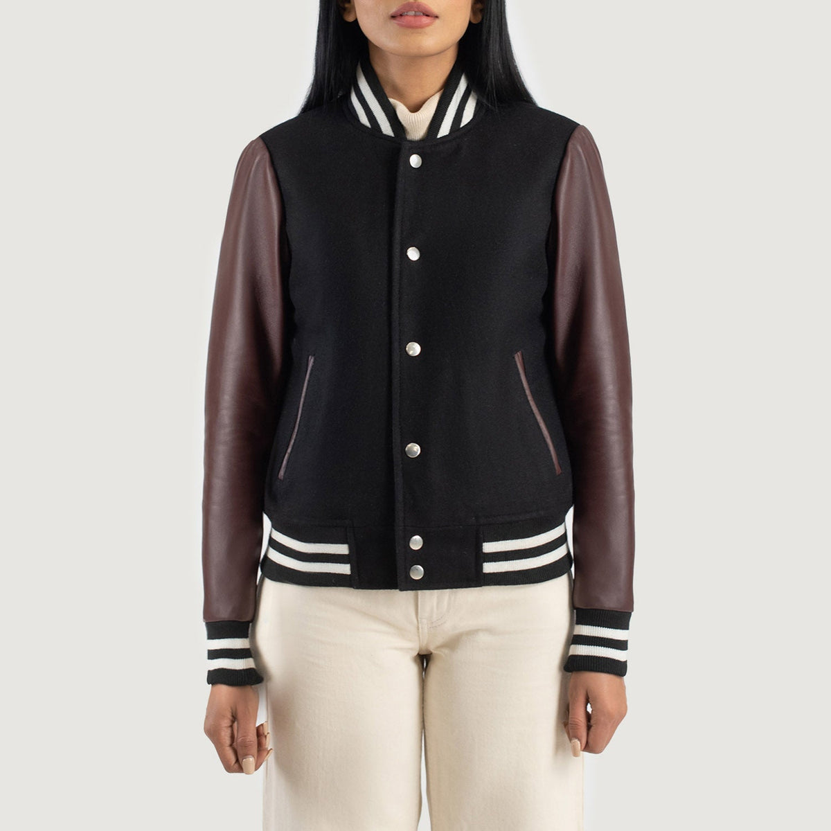 Savant Varsity جاكيت جلد نسائي – alternate product view 4