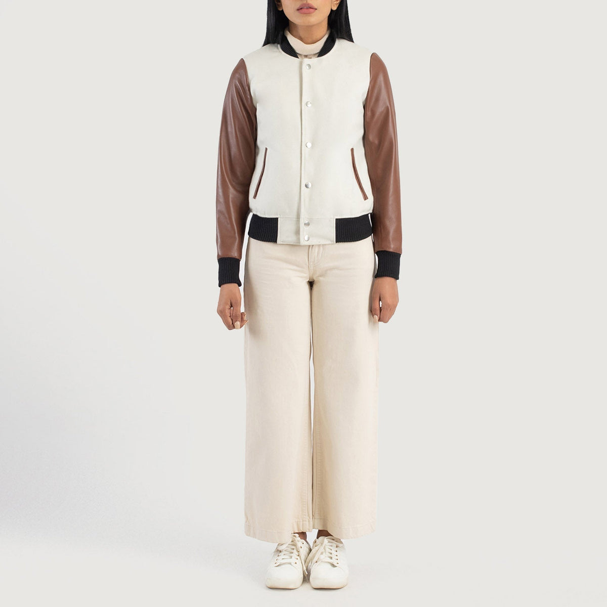 Savant Varsity جاكيت جلد نسائي – alternate product view 3