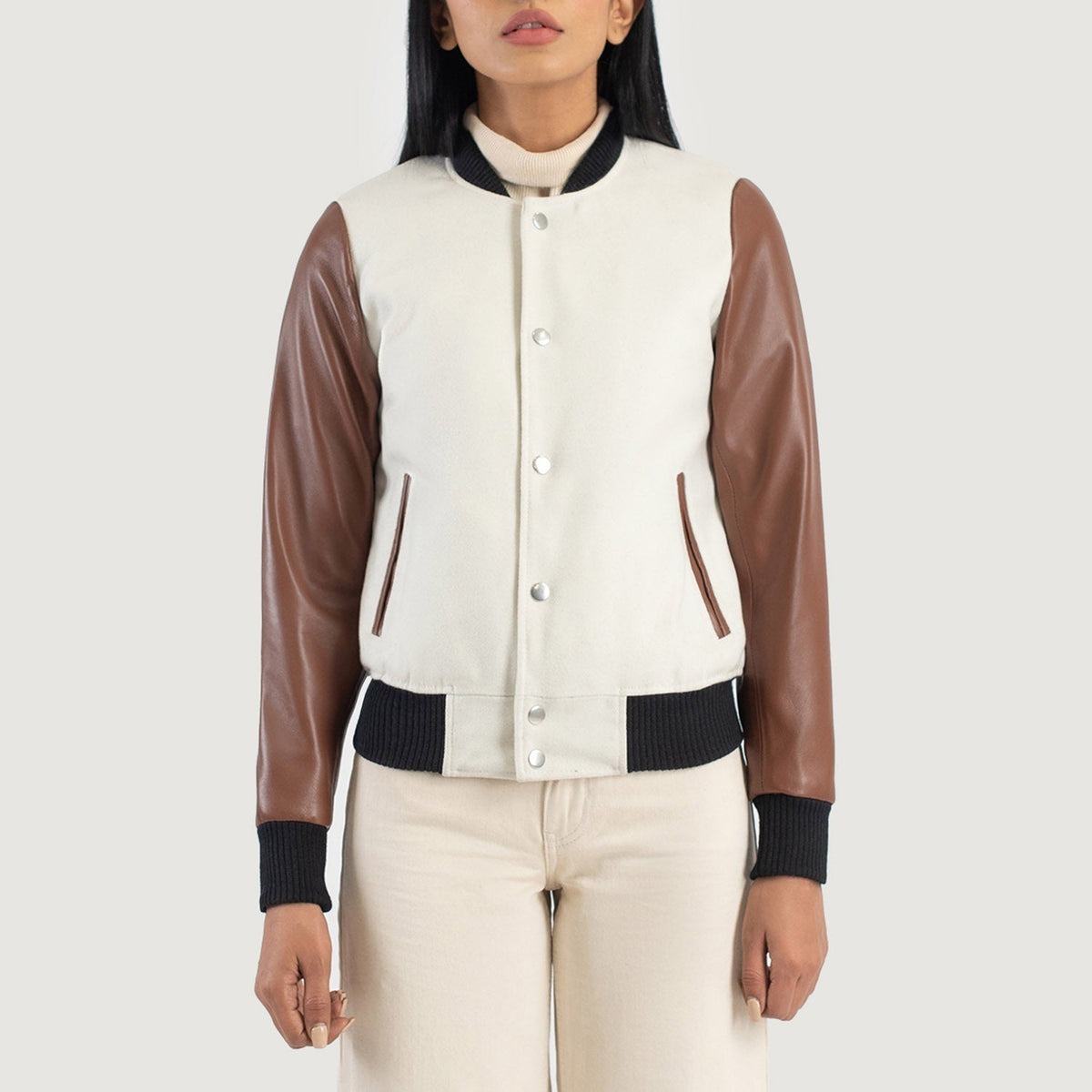 Savant Varsity جاكيت جلد نسائي – alternate product view 4