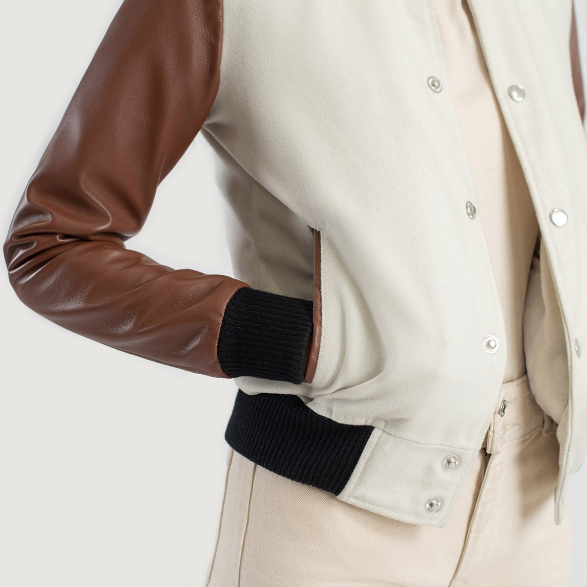 Savant Varsity جاكيت جلد نسائي – alternate product view 6