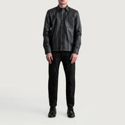 
تفاصيل مقربة of Shirt & Buttons Hardware on Scout أسود Leather Shirt رجالي