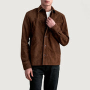 
Scout Mocha Suede Leather Shirt رجالي رجالي in Brown Goatskin Suede - عرض أمامي وقَصّة مفصلة أنيقة | شراء أونلاين عبر المتجر الرسمي