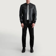 
تفاصيل مقربة of Band with Snap Button & Zipper Hardware on Sven Mocha Suede Bomber Jacket