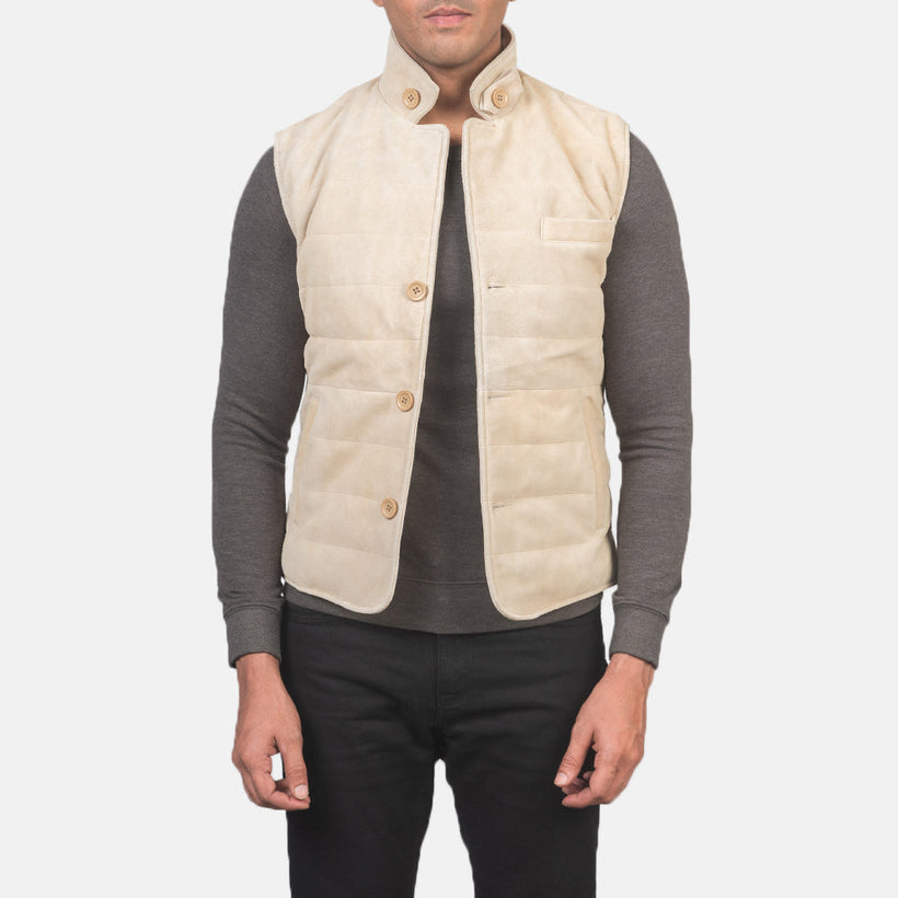 Tony Off-White Suede Vest رجالي