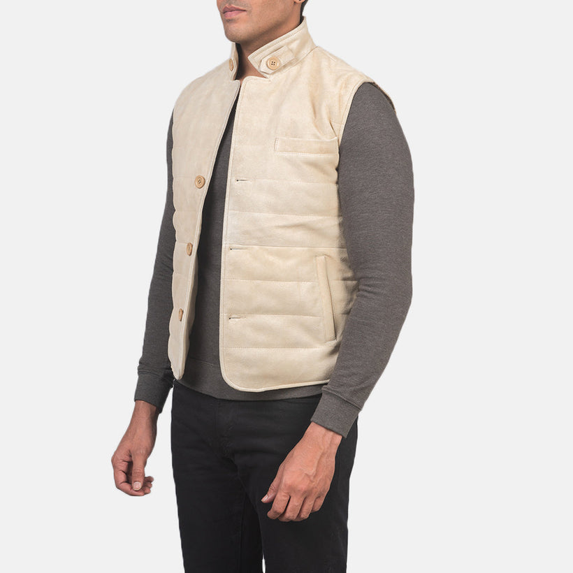 Tony Off-White Suede Vest رجالي