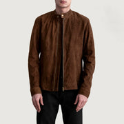 
Zen بني Suede جاكيت بايكر جلد طبيعي رجالي in Brown Goatskin Suede - عرض أمامي وقَصّة مفصلة أنيقة | شراء أونلاين عبر المتجر الرسمي